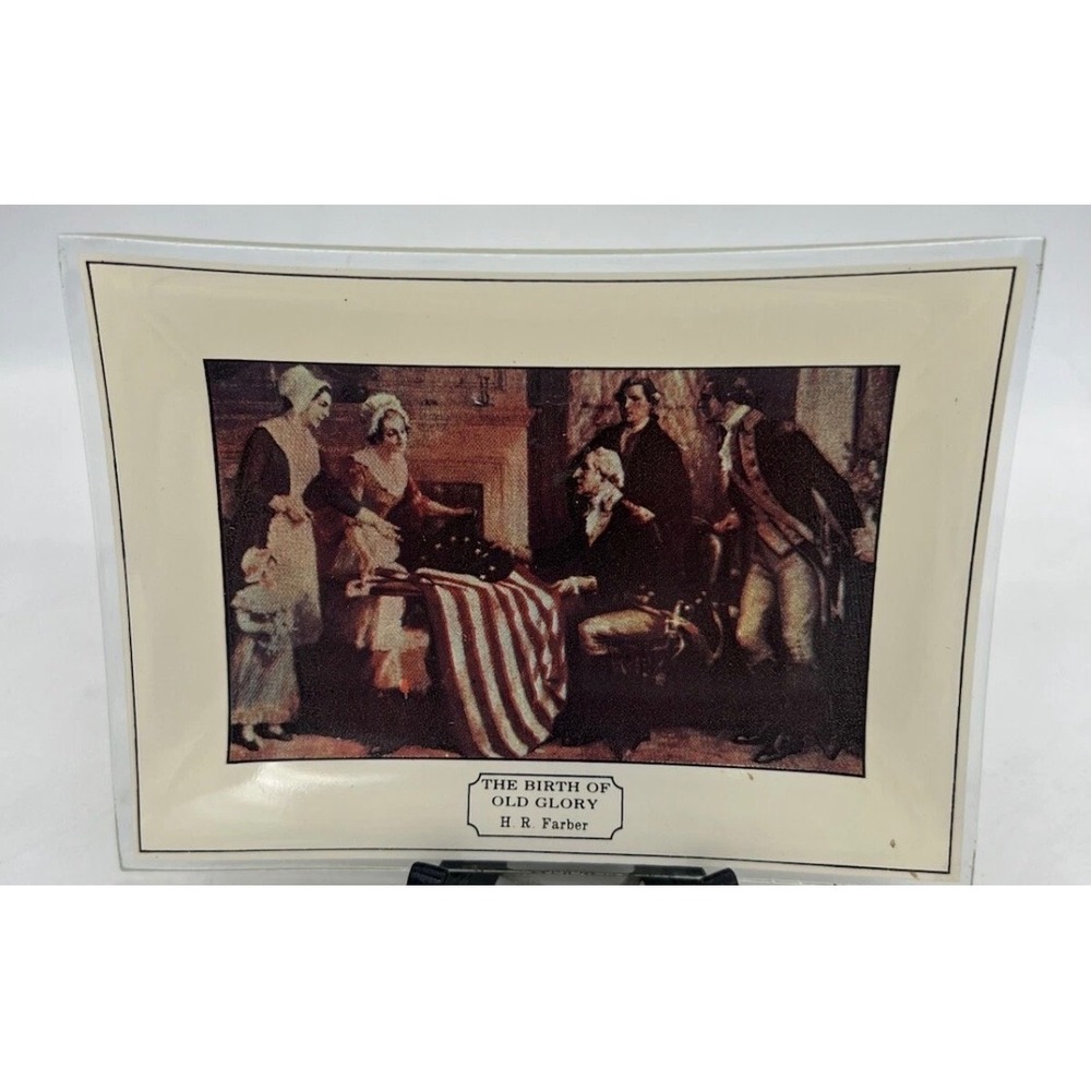 The‎ Birth of Old Glory H R Farber Glass Tray Decorative Collectible
